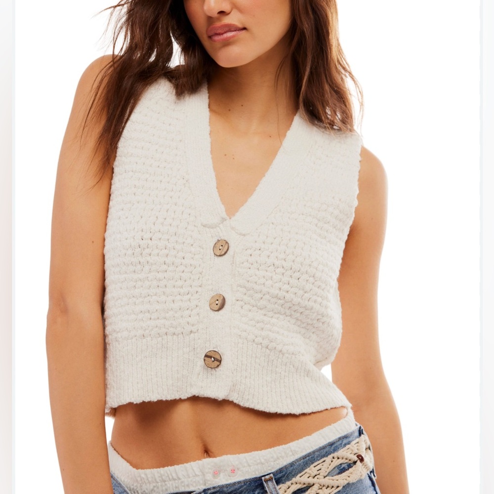 We The Free Ivory Knit Ava Vest